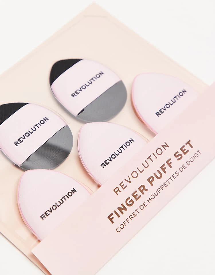 Revolution 5pk Mini Finger Puff Set For Unisex Pink/black 2 Revolution 5pk Mini Finger Puff Set For Unisex Pink/black - Image 2